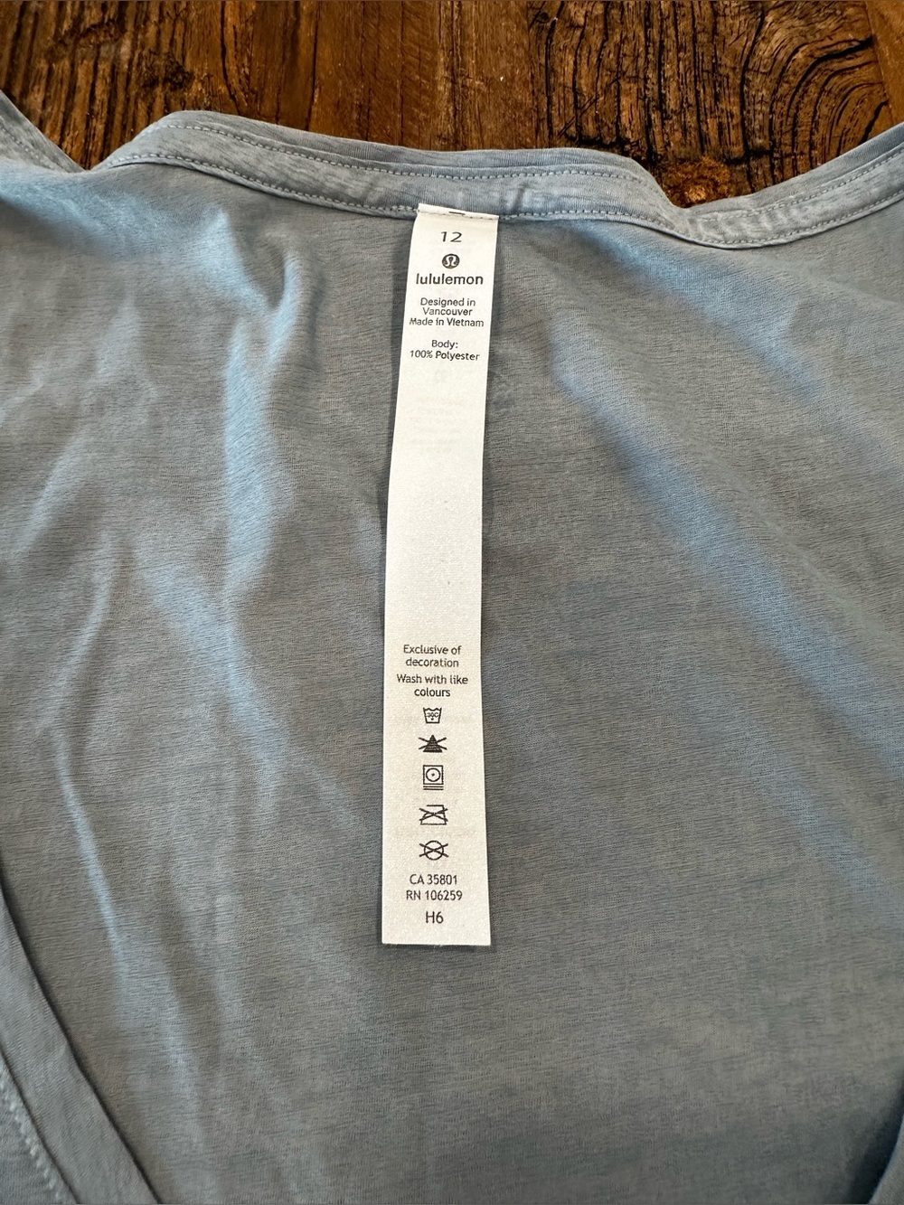 lululemon athletica Light Blue V-Neck Short Sleeve Tee - Picture 3 of 7